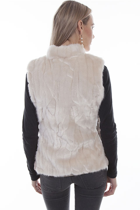 (image for) Faux fur vest with stand up collar